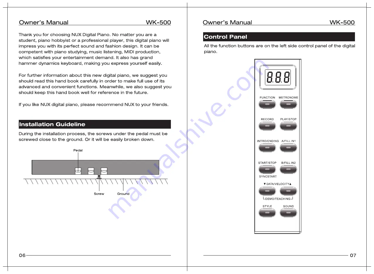 nux WK-500 Owner'S Manual Download Page 5