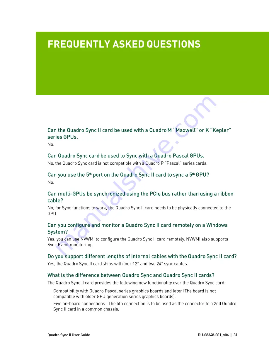 Nvidia QUADRO SYNC II User Manual Download Page 35