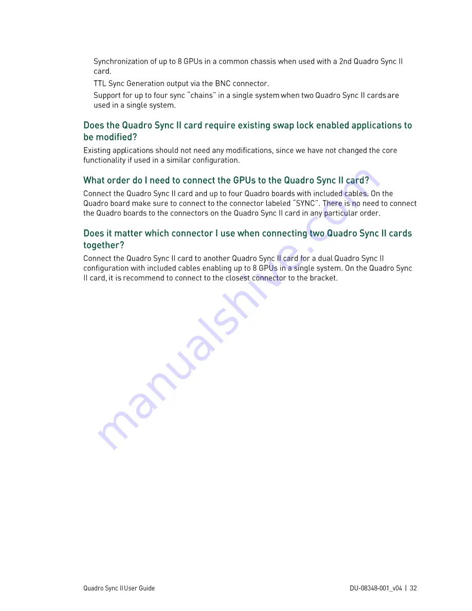 Nvidia QUADRO SYNC II User Manual Download Page 36
