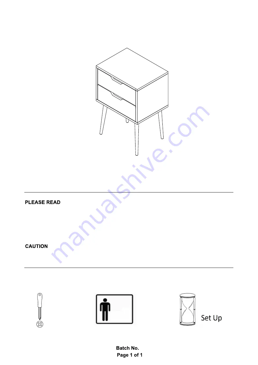 NYBORG BEDSIDE TABLE Assembly Instructions Manual Download Page 1