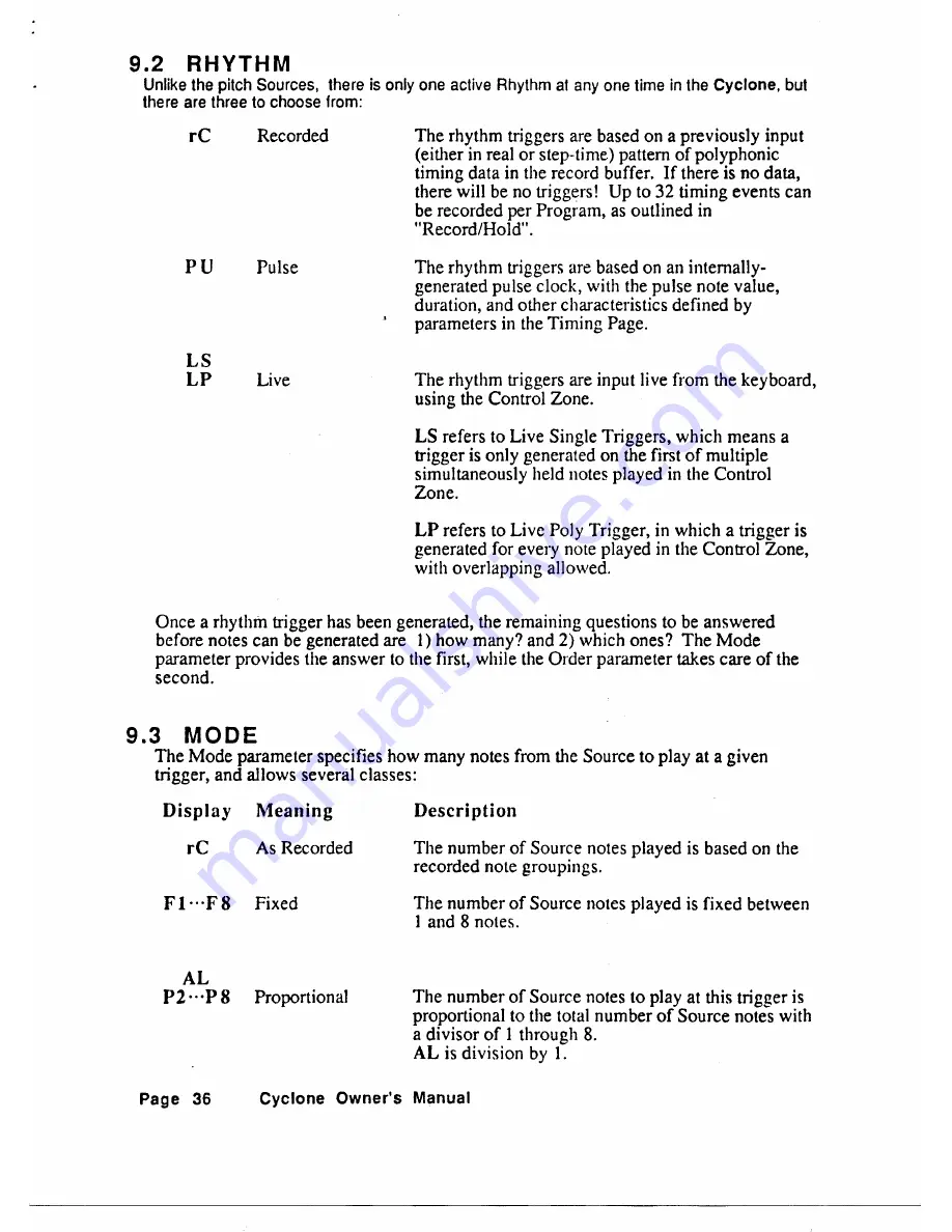 Oberheim Cyclone Perf/x Manual Download Page 33