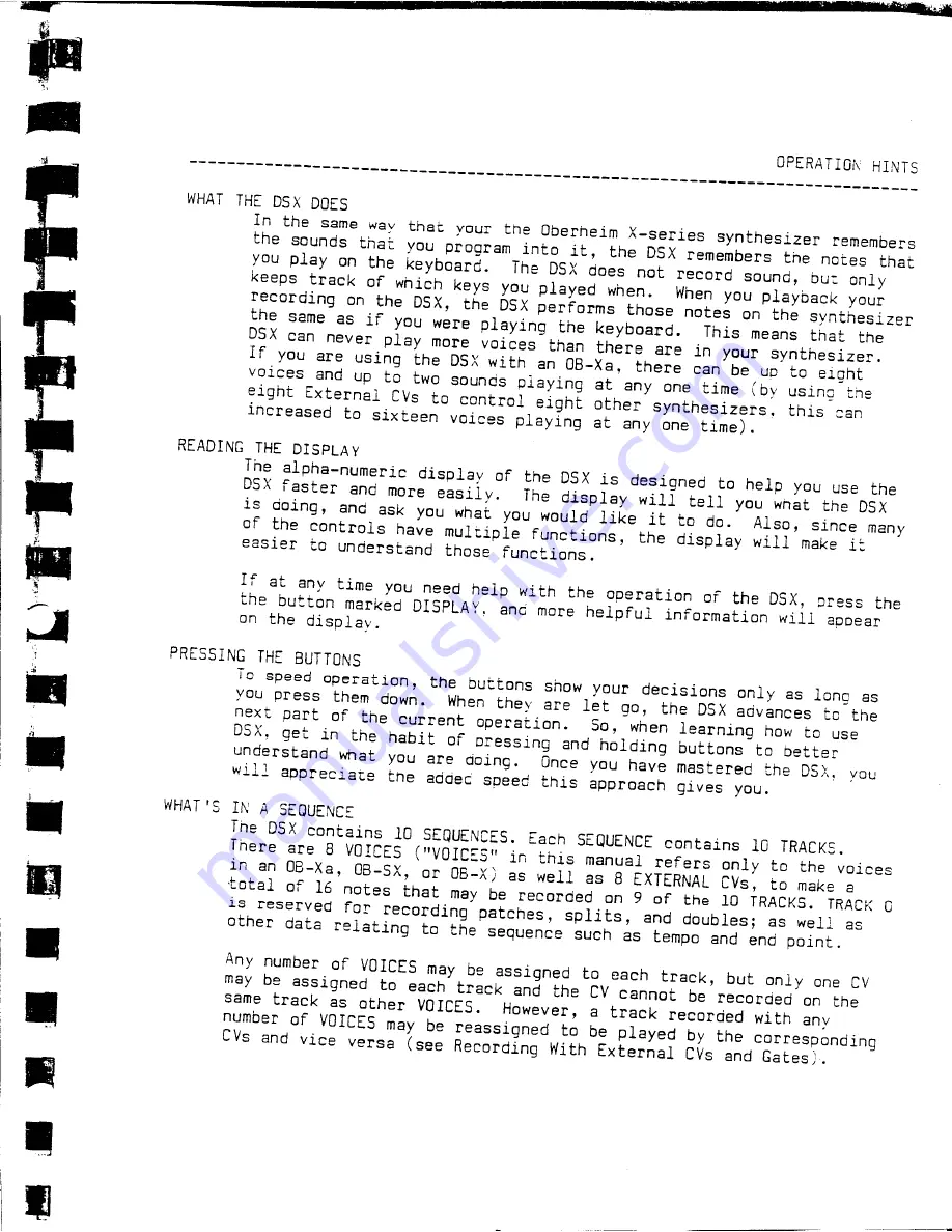 Oberheim DSX Owner'S Manual Download Page 11