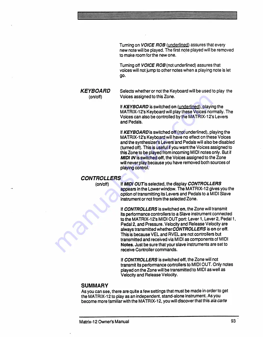 Oberheim Matrix-12 Owner'S Manual Download Page 93