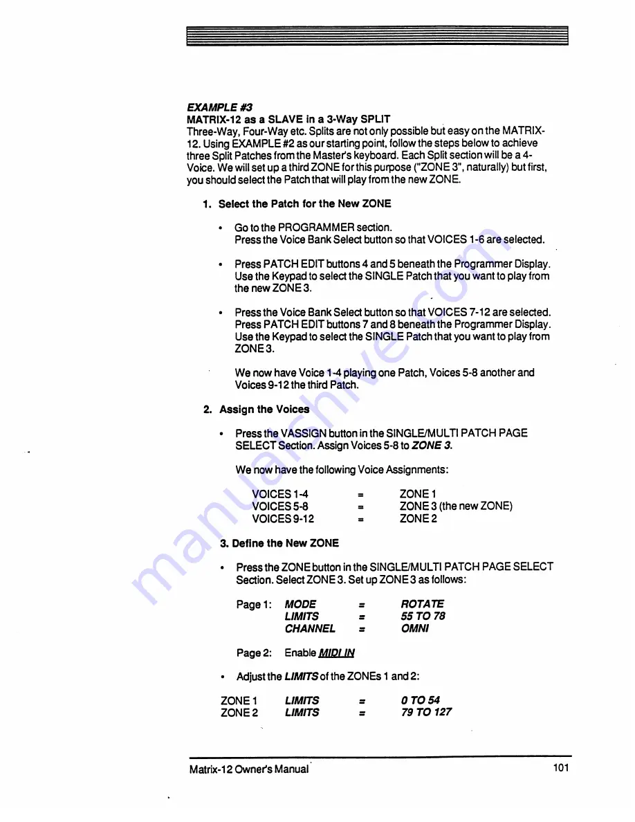 Oberheim Matrix-12 Owner'S Manual Download Page 101