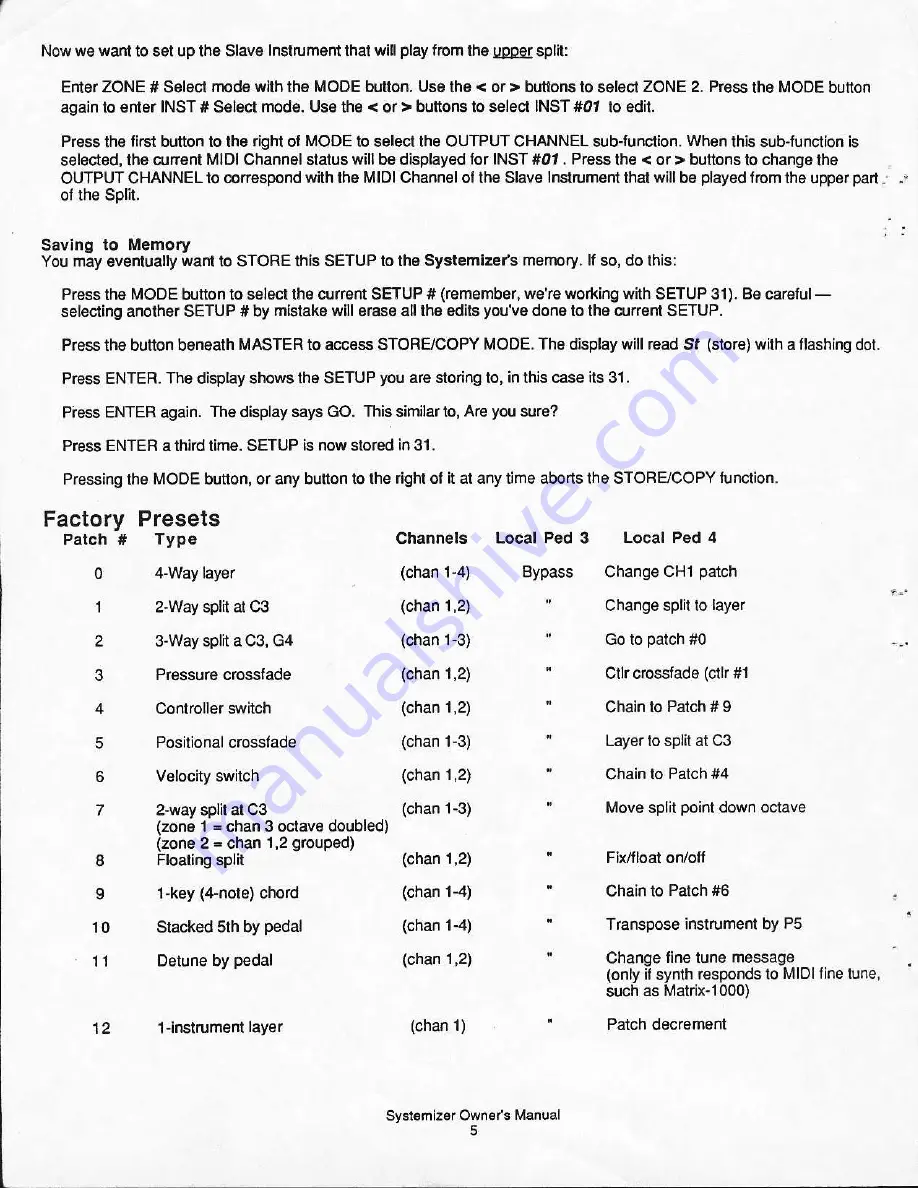 Oberheim Perf/x Systemizer Owner'S Manual Download Page 6