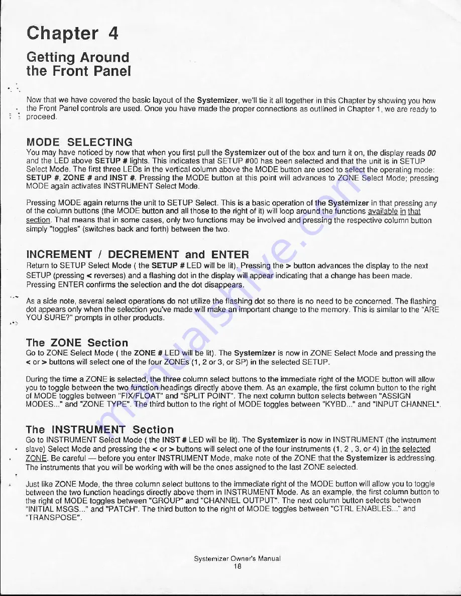 Oberheim Perf/x Systemizer Owner'S Manual Download Page 19