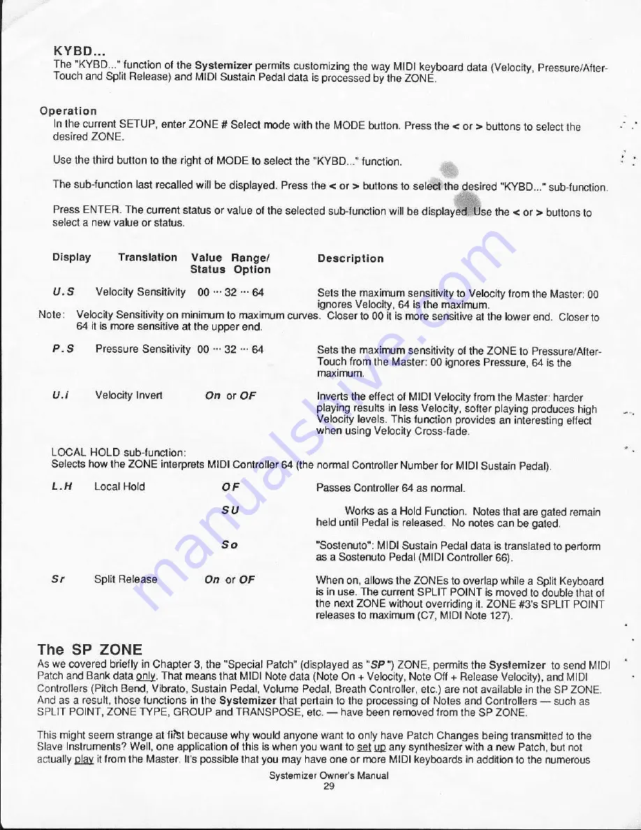 Oberheim Perf/x Systemizer Owner'S Manual Download Page 30