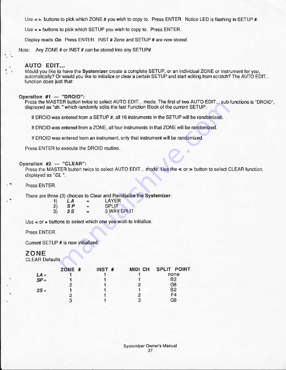 Oberheim Perf/x Systemizer Owner'S Manual Download Page 38