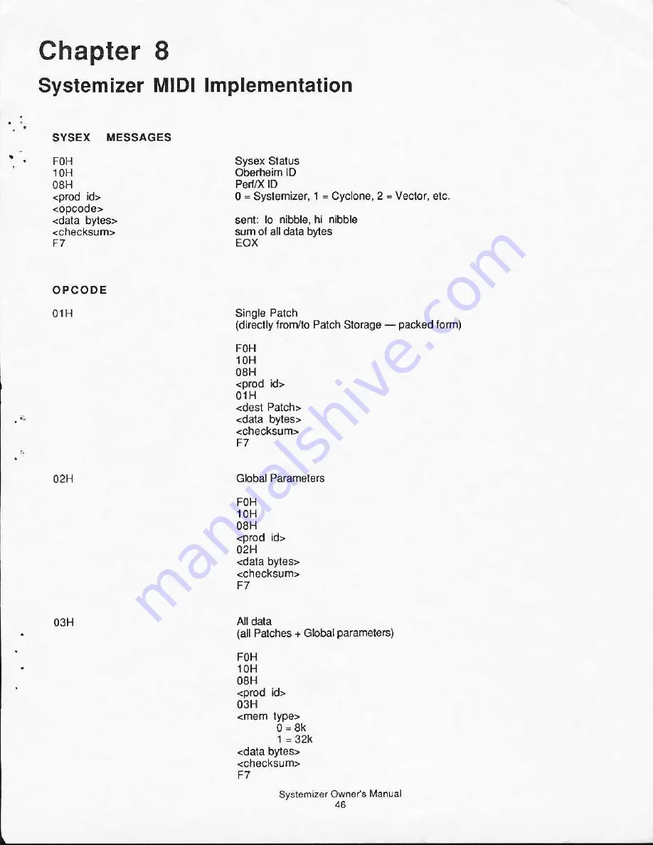 Oberheim Perf/x Systemizer Owner'S Manual Download Page 47