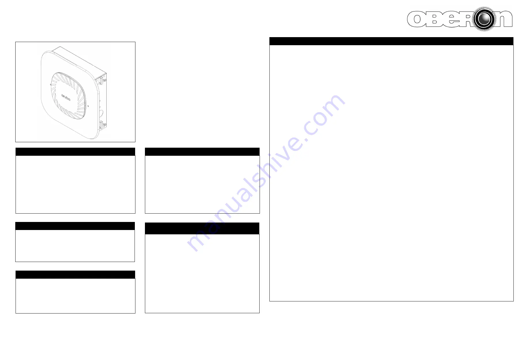 OBERON Aruba 1042-ARAP5 Series Installation Manual Download Page 1