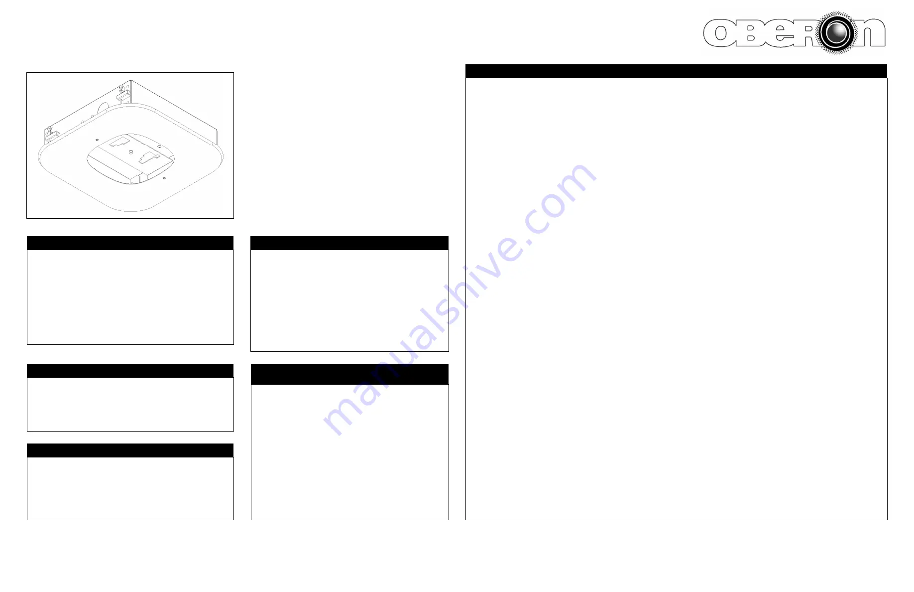 OBERON Aruba Series Installation Manual Download Page 1