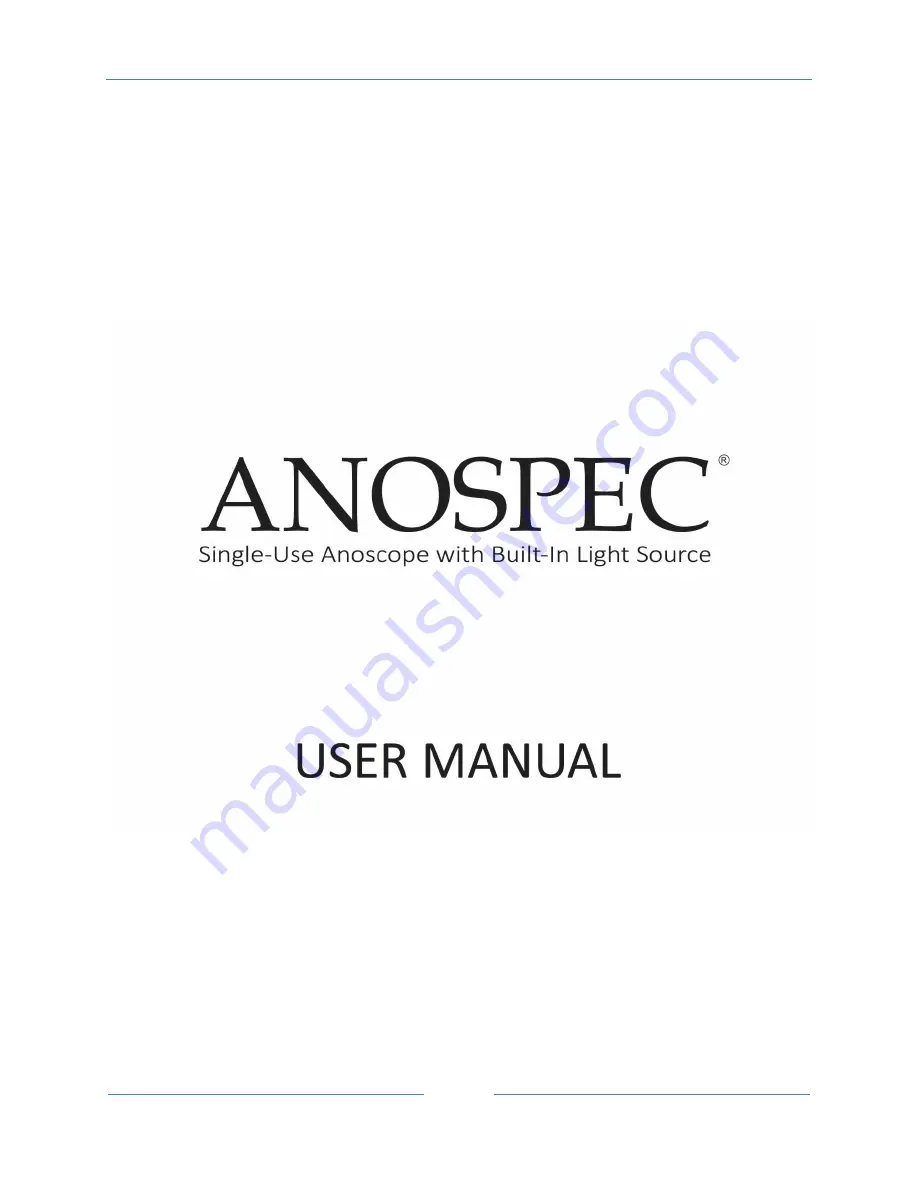 OBP Medical ANOSPEC User Manual Download Page 1