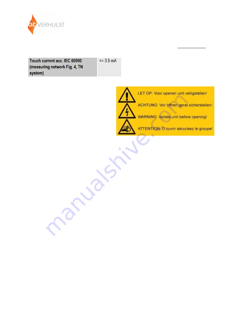 OC VERHULST Compact Cool 200 Manual Download Page 12