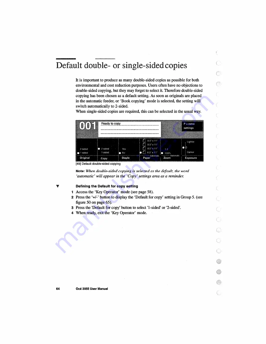 Oce 3055 User Manual Download Page 62