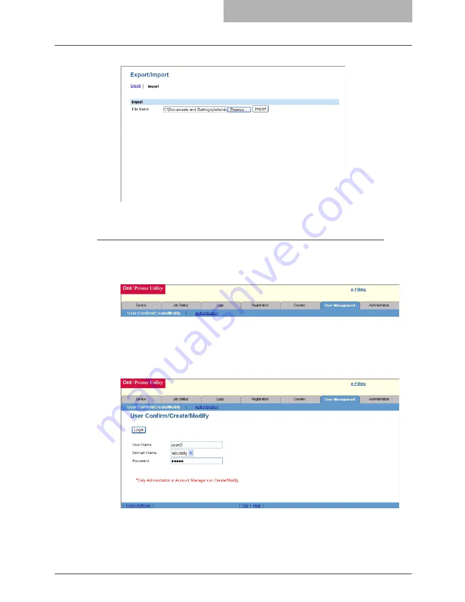 Oce im5530 User Management Manual Download Page 43