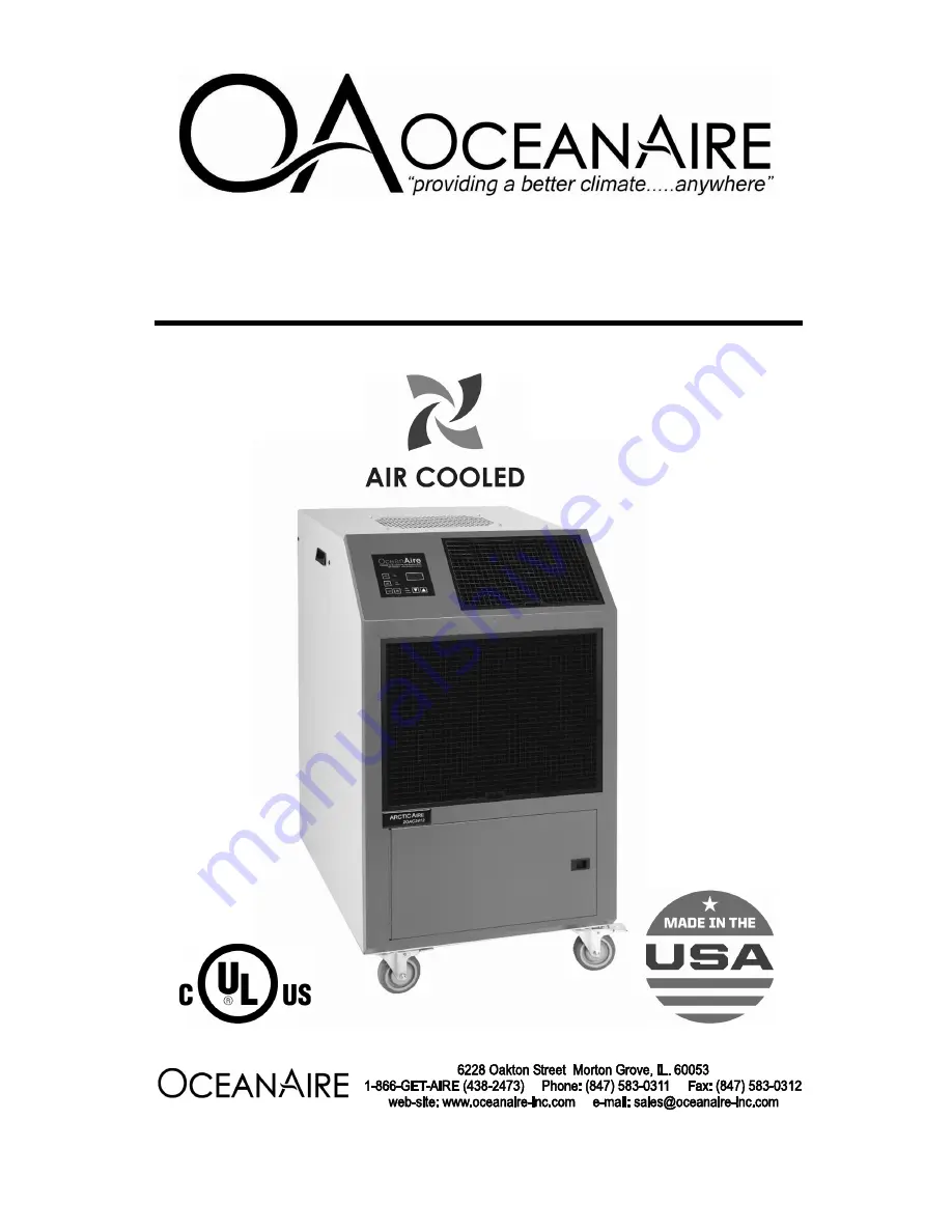 Ocean Aire 20AC series Engineering, Installation And Service Manual Download Page 1