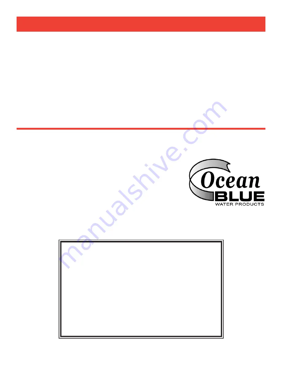 Ocean Blue 400900 Assembly And Installation Manual Download Page 8