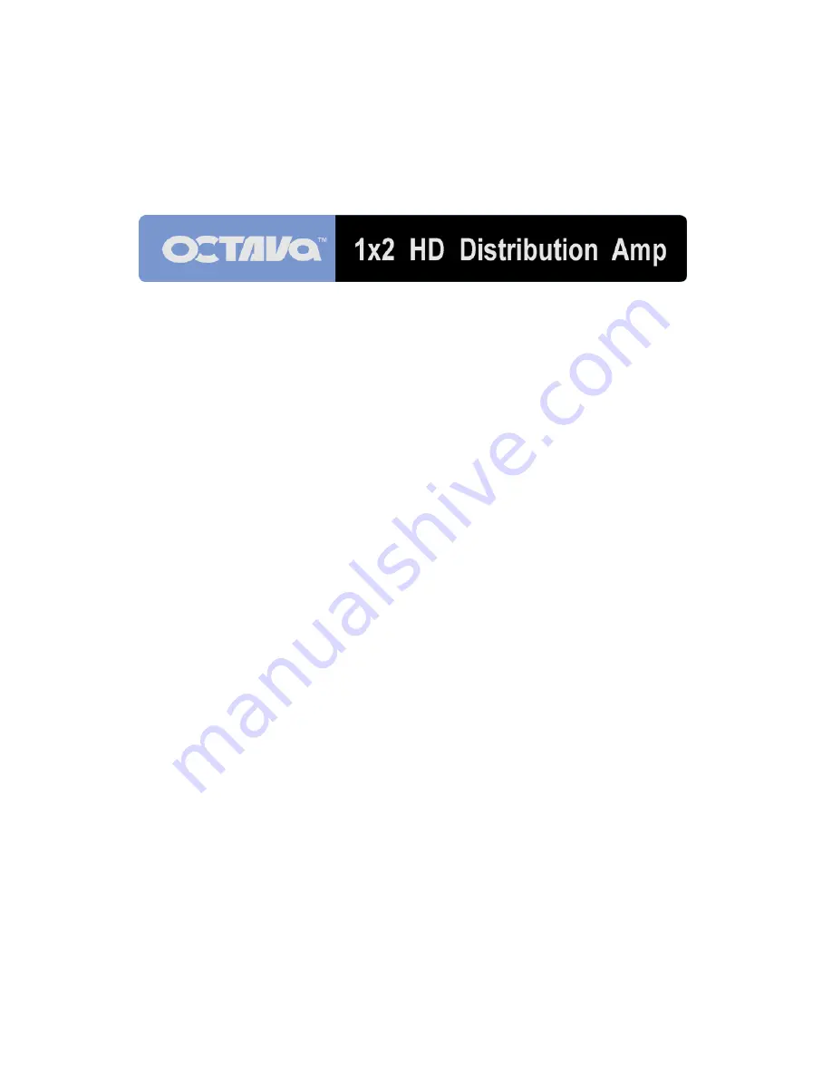 Octava HDDA12-AD Installation Manual Download Page 1