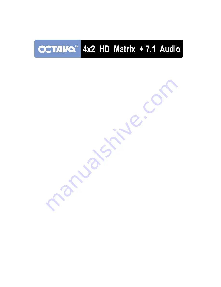 Octava HDMXA71 Pro HD Home Theater Series Installation Manual Download Page 1