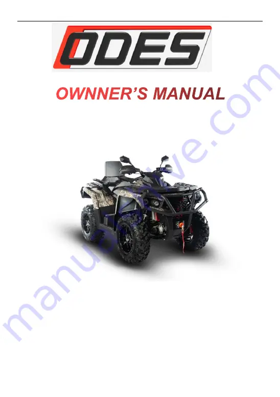 ODES 1000ATV-L Owner'S Manual Download Page 1