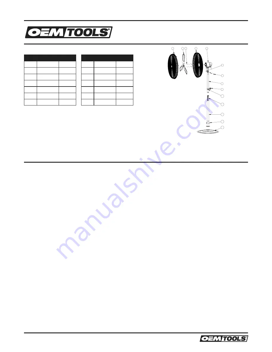 OEM Tools 24885 Operating Instructions And Parts Manual Download Page 4