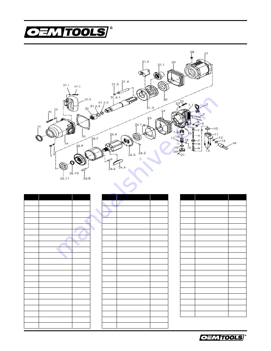 OEM Tools 25811 Operating Instructions And Parts Manual Download Page 6