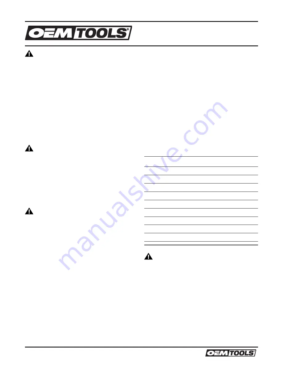 OEM 24403 Operating Instructions And Parts Manual Download Page 3