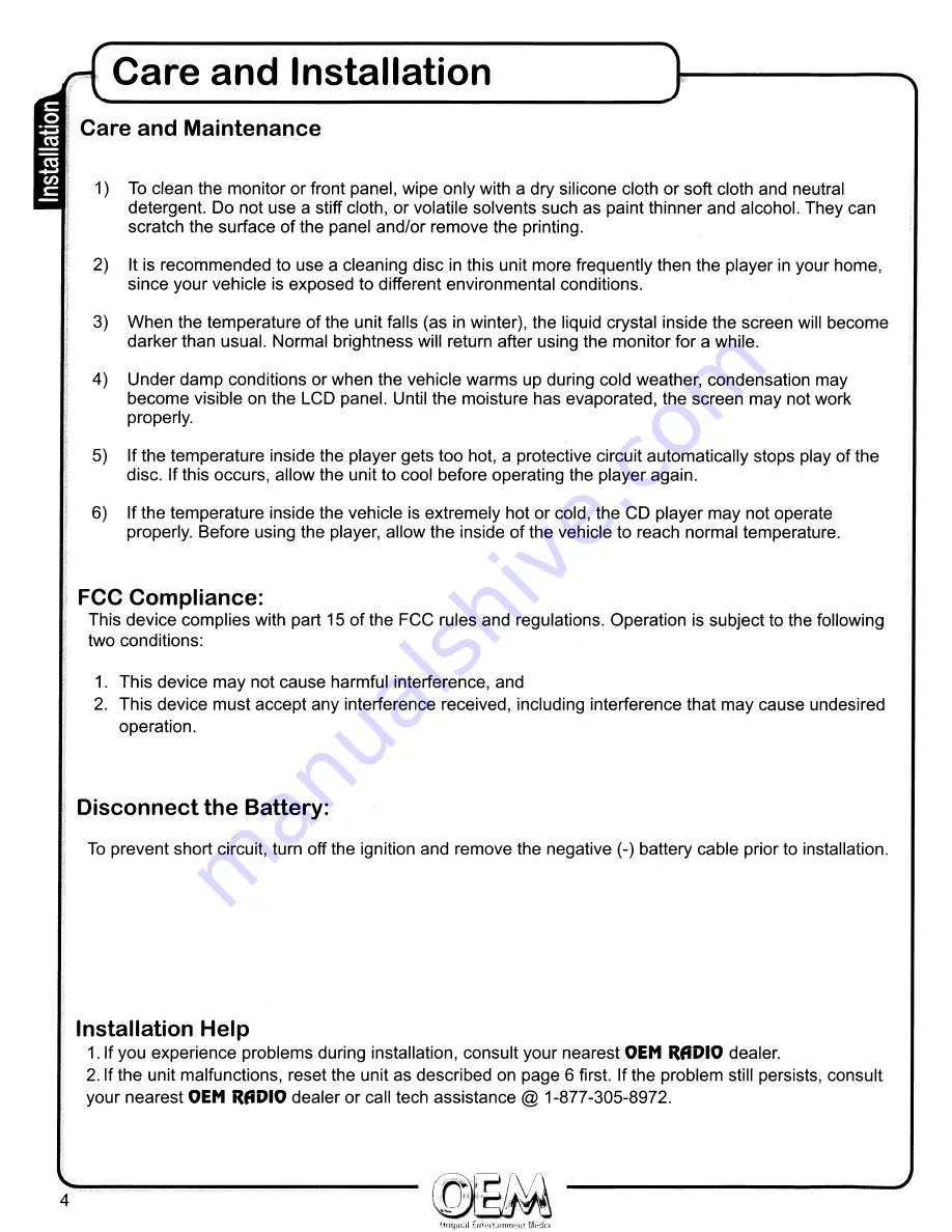 OEM CH-4100 Operation Manual Download Page 4