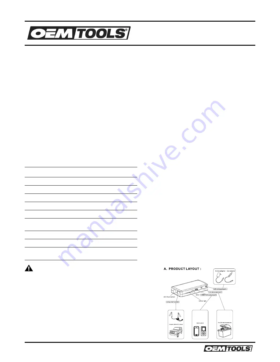 Oemtools 24454 Operating Instructions And Parts Manual Download Page 4