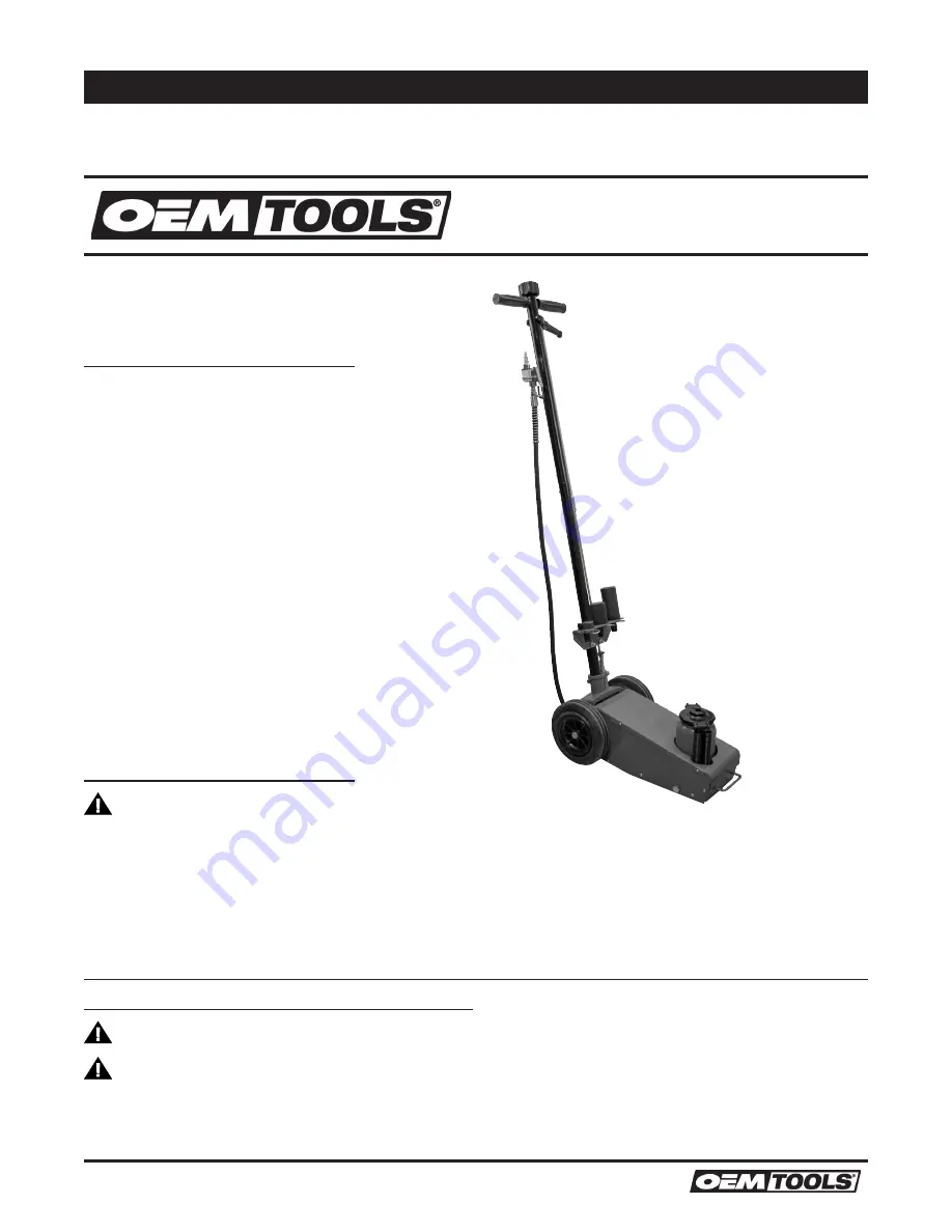 Oemtools 24851 Operating Instructions And Parts Manual Download Page 1