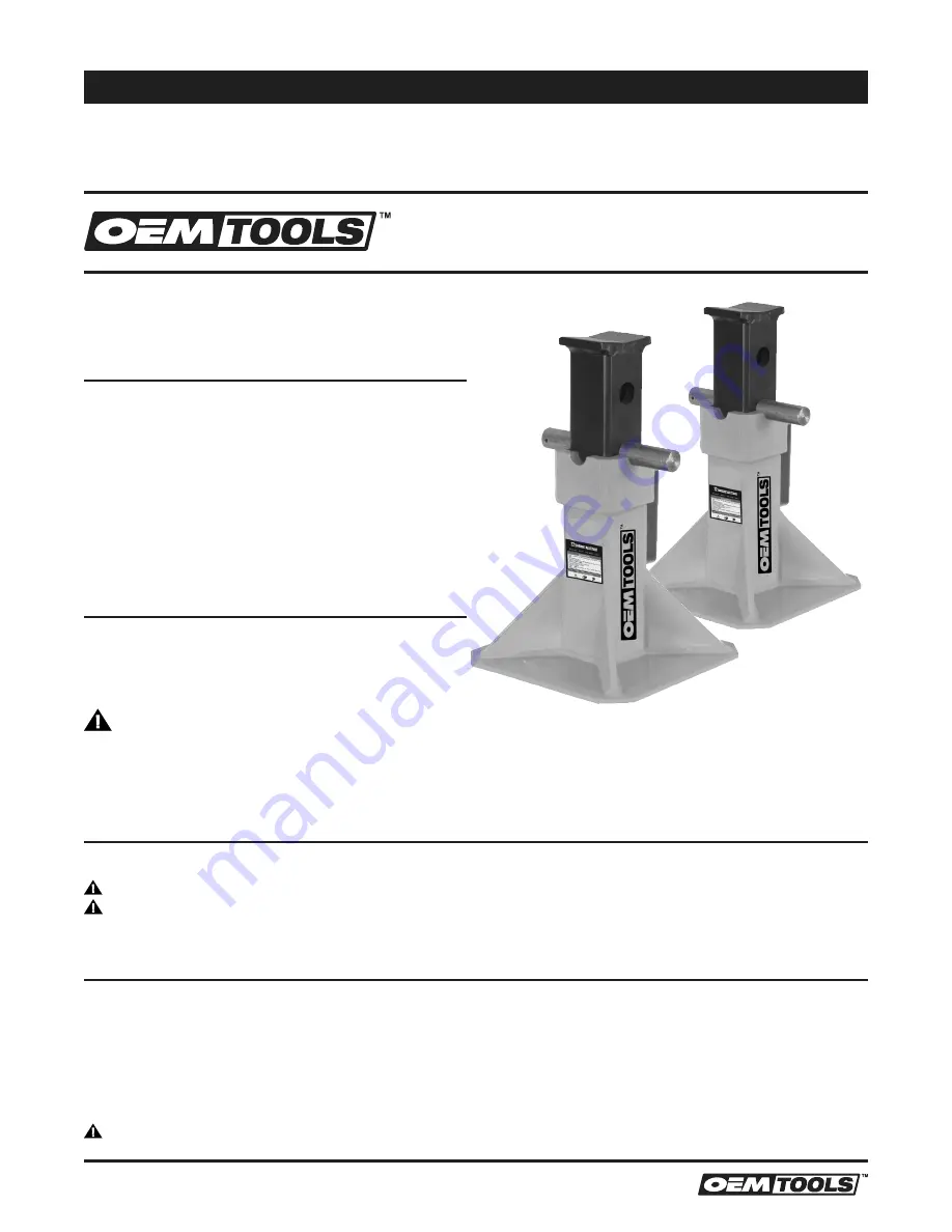 Oemtools 24854 Operating Instructions And Parts Manual Download Page 1