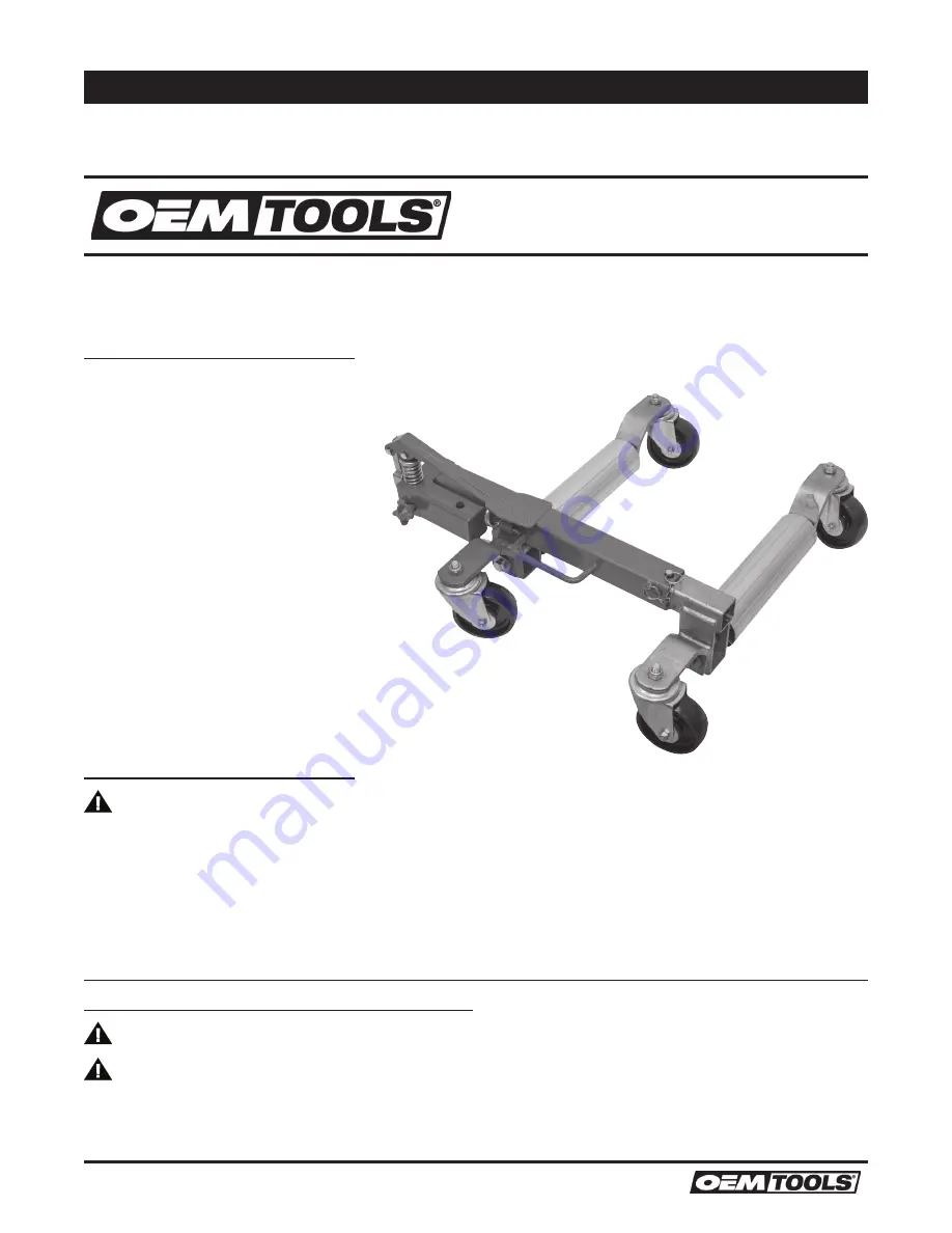 Oemtools 24855 Operating Instructions And Parts Manual Download Page 1