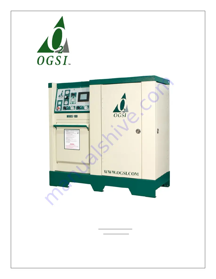 OGSI MOGS - 100 Installation, Operation And Maintenance Manual Download Page 1