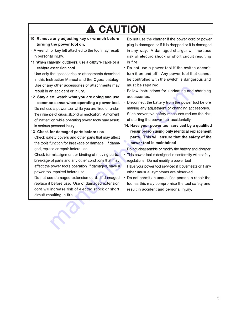 Ogura hsc-20bl Instruction Manual Download Page 5