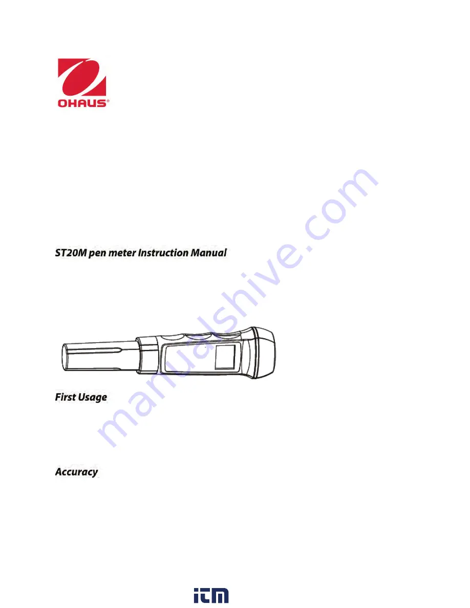 OHAUS ST20M Series Скачать руководство пользователя страница 1