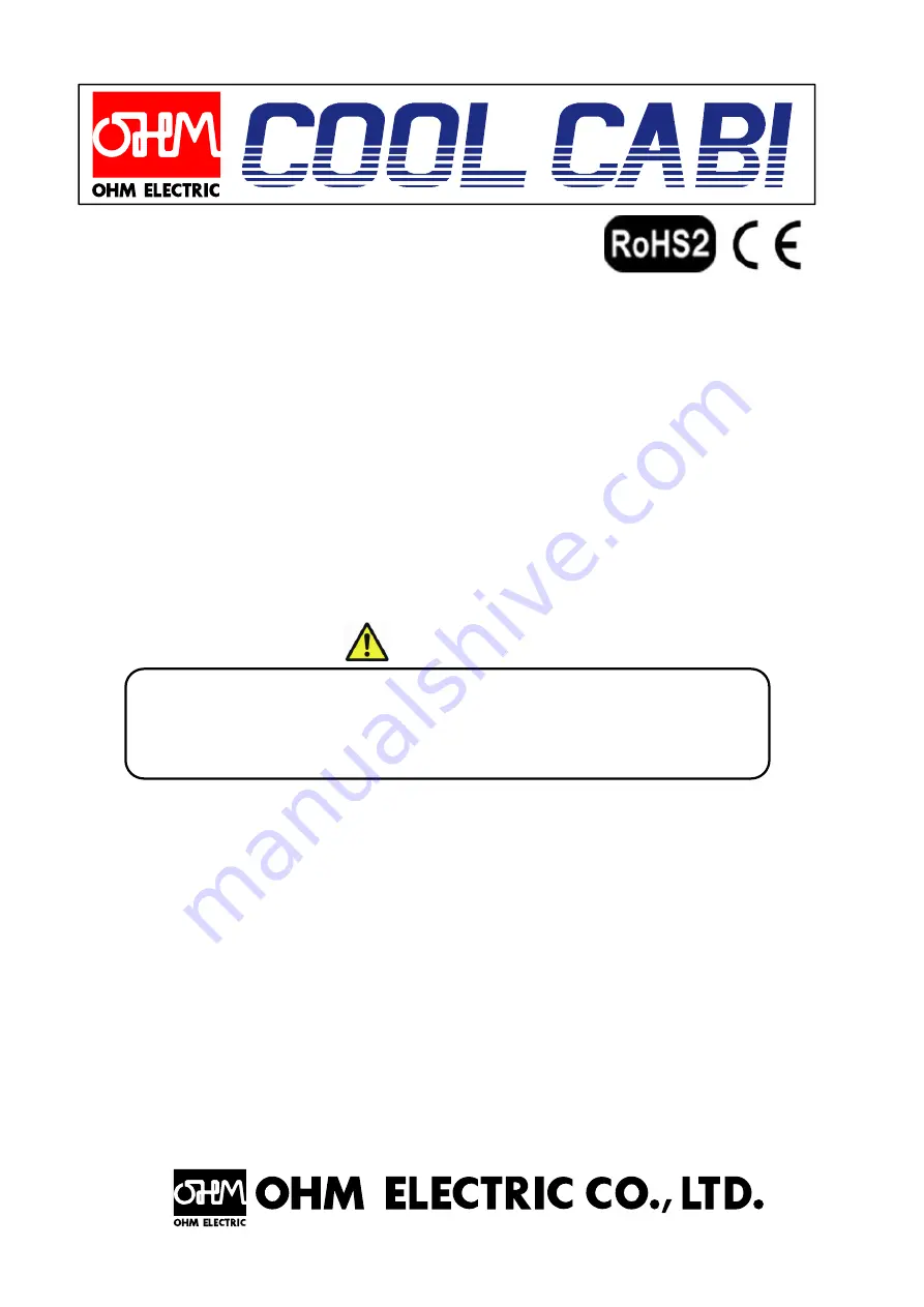 OHM ELECTRIC Cool Cabi OCA-S350BCD-A200 Instruction Manual Download Page 25