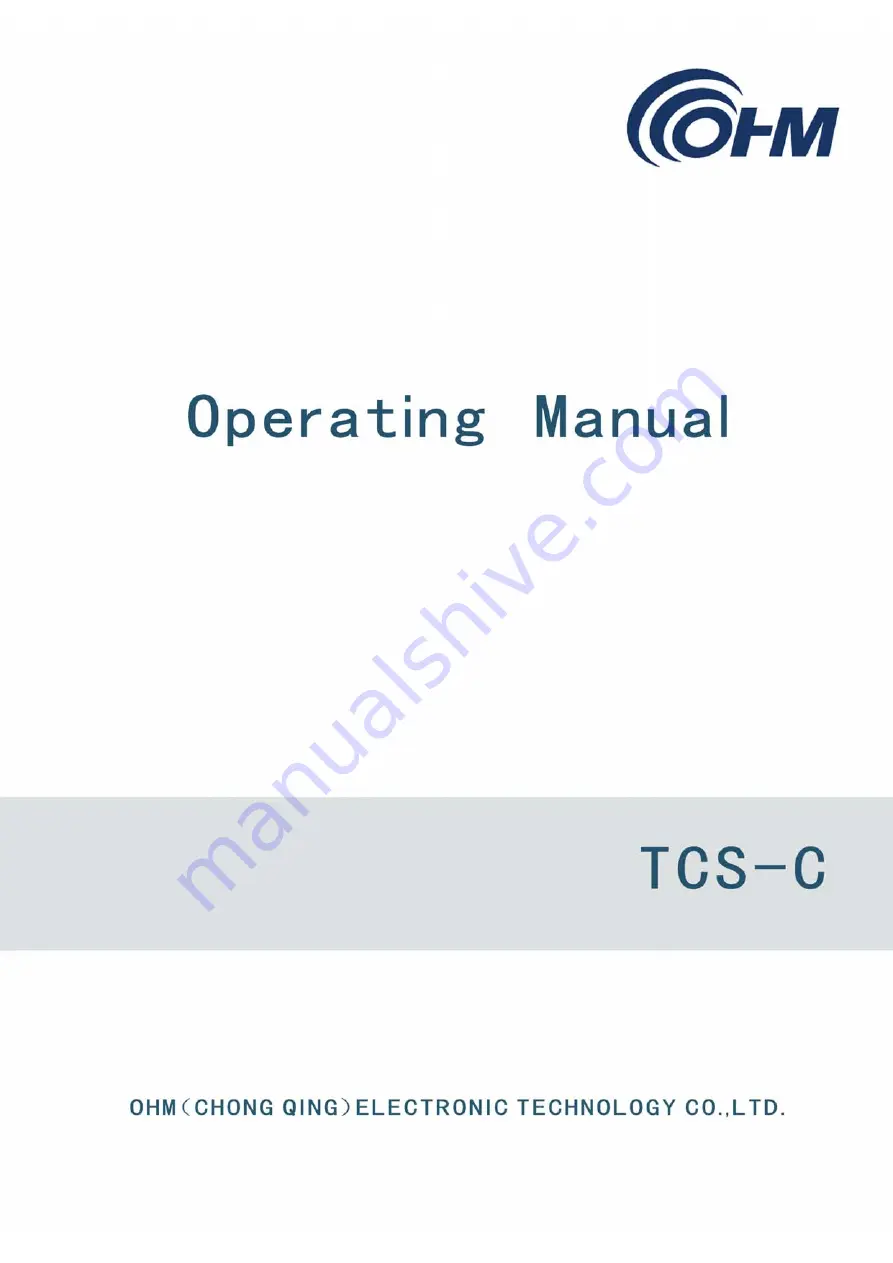 OHM TCS-C FK Series Operating Manual Download Page 1