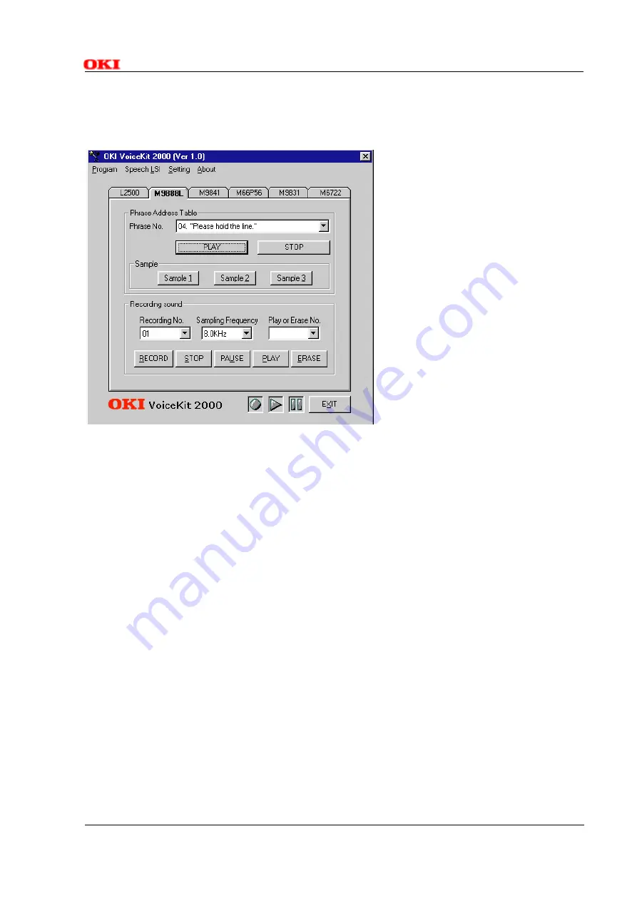 Oki Semiconductor VoiceKit2000 Instruction Manual Download Page 5