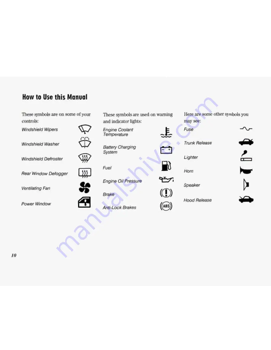 Oldsmobile 1994 88 Owner'S Manual Download Page 12