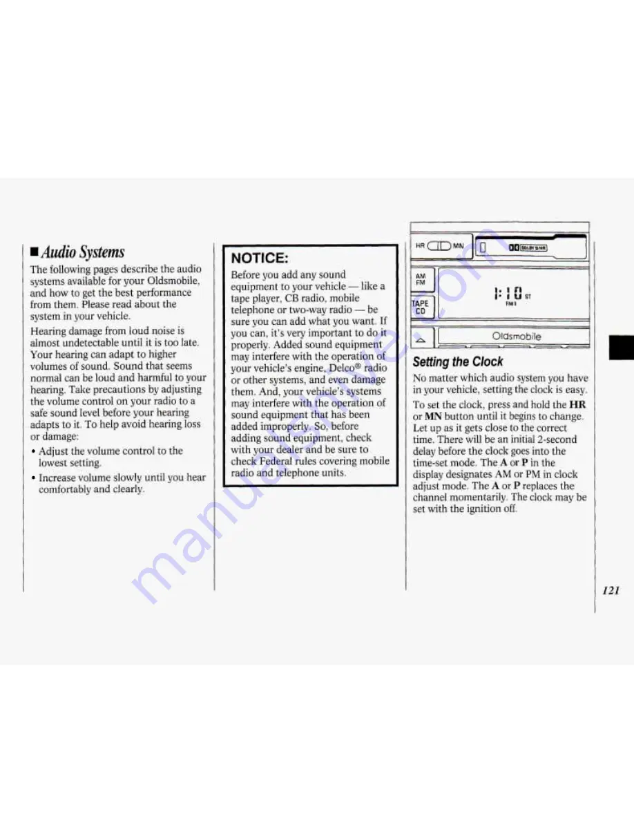 Oldsmobile 1994 88 Owner'S Manual Download Page 123