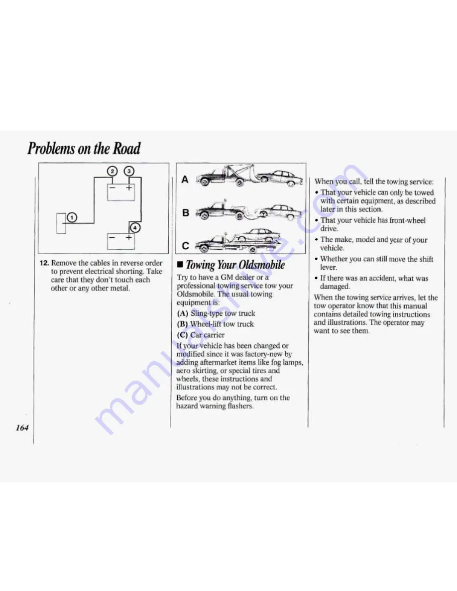 Oldsmobile 1994 88 Owner'S Manual Download Page 166