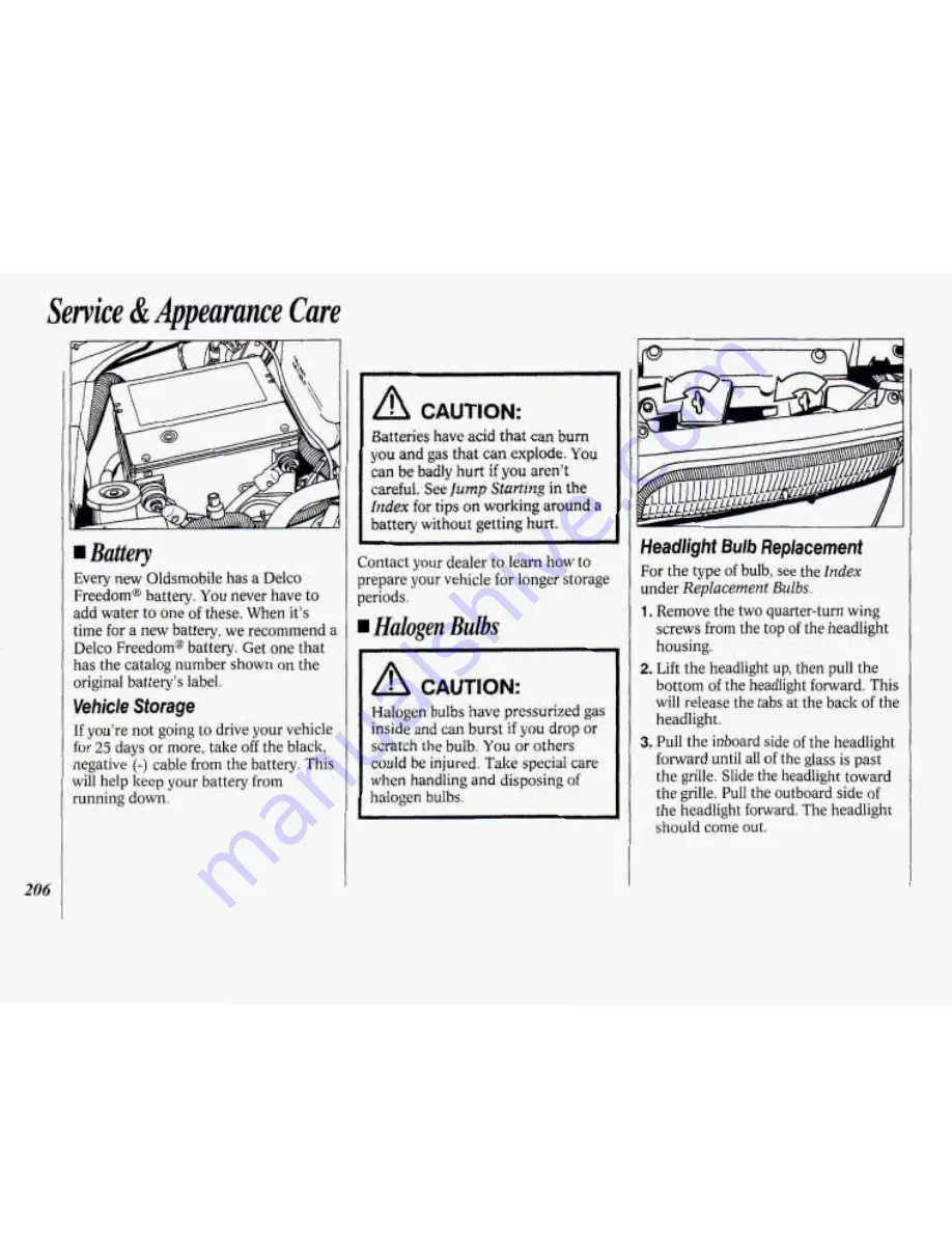 Oldsmobile 1994 88 Owner'S Manual Download Page 208