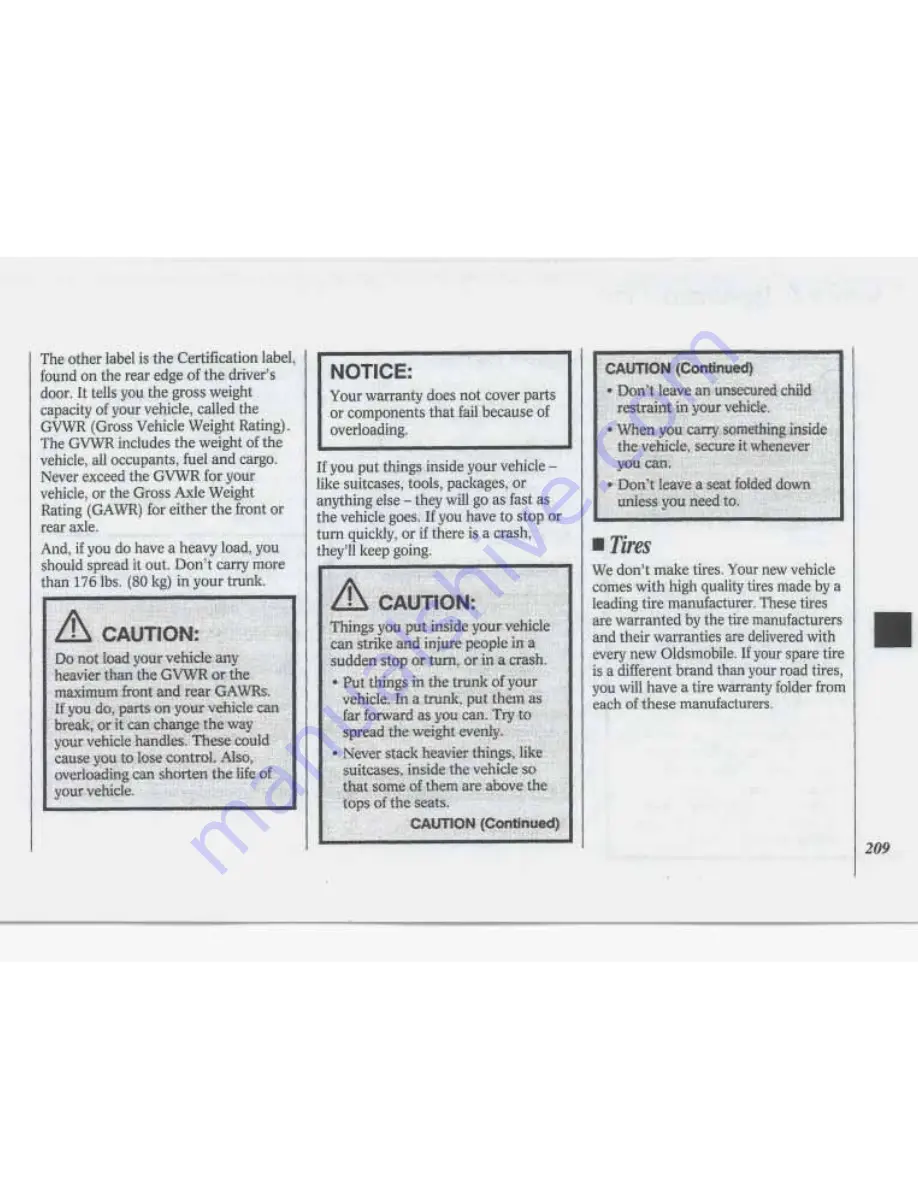 Oldsmobile 1994 88 Owner'S Manual Download Page 211