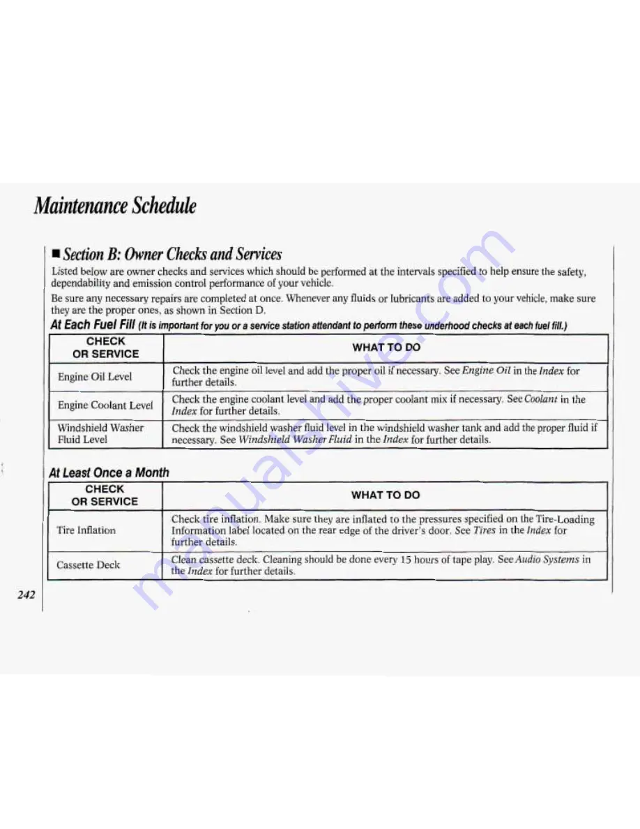 Oldsmobile 1994 88 Owner'S Manual Download Page 244