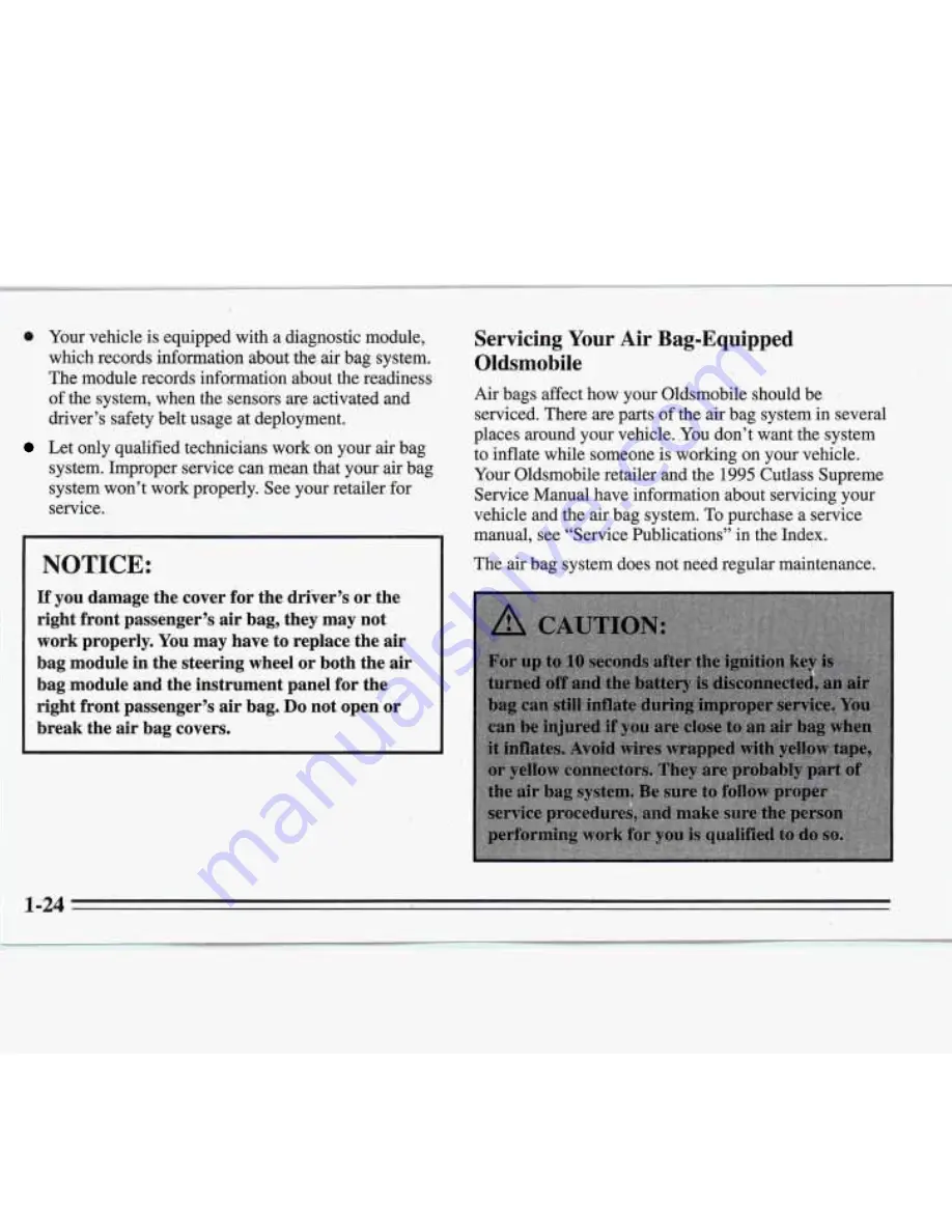 Oldsmobile 1995 Cutlass Supreme Owner'S Manual Download Page 32