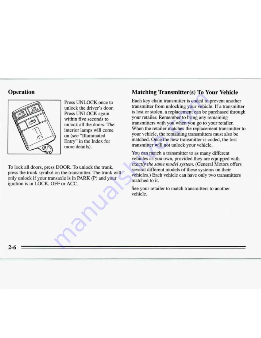 Oldsmobile 1995 Cutlass Supreme Owner'S Manual Download Page 64