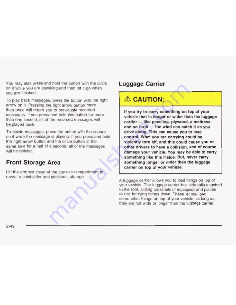 Oldsmobile 2003 Bravada Owner'S Manual Download Page 107