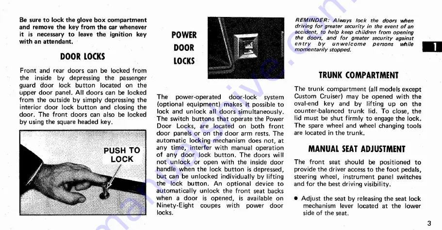 Oldsmobile GM DELTA 88 1974 Owner'S Manual Download Page 5