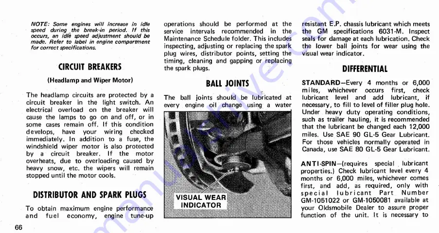 Oldsmobile GM DELTA 88 1974 Owner'S Manual Download Page 68