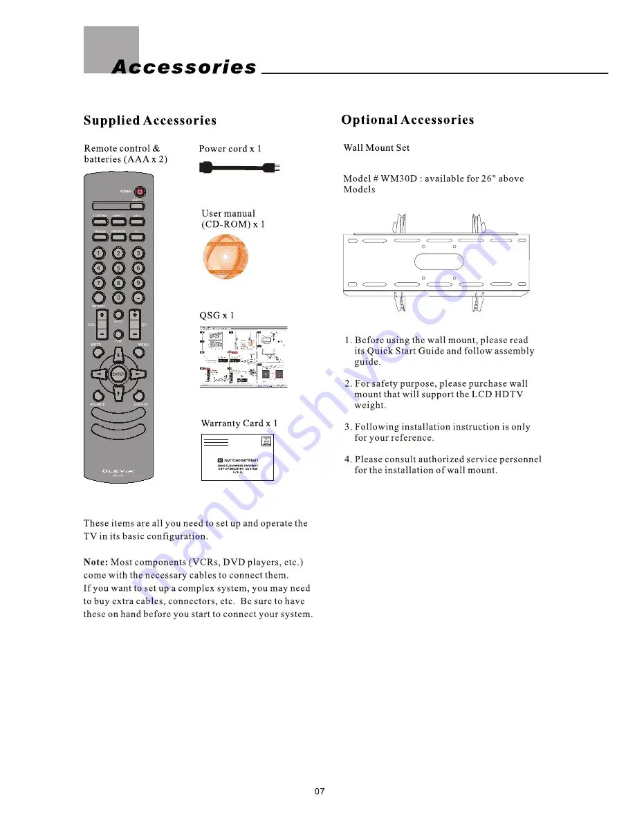 Olevia 226T User Manual Download Page 9